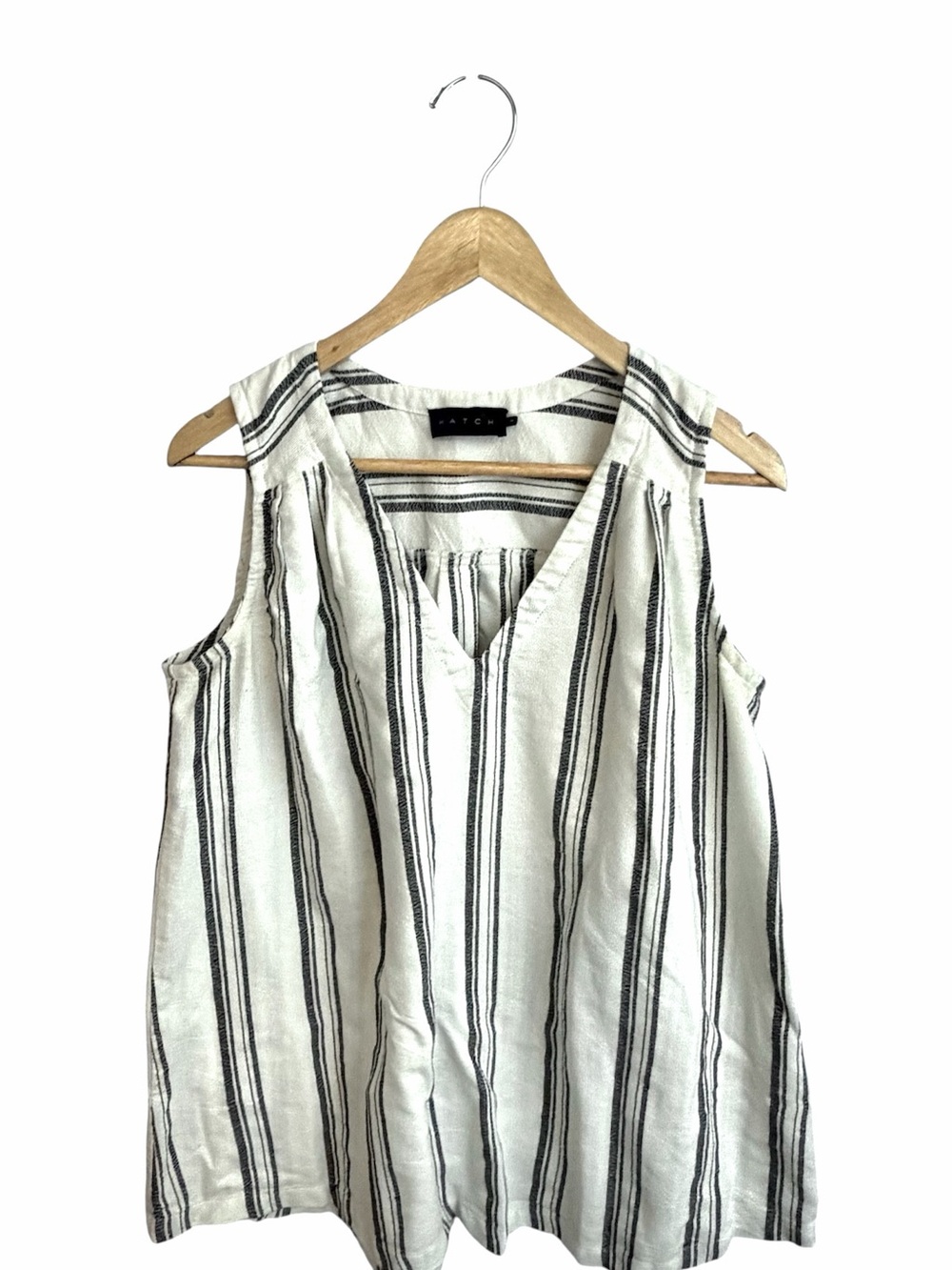 Hatch Stripe Cotton Lyndi Sleeveless Top